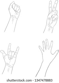 hands draw vector