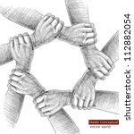 Hands Drawing Conceptual. Vector illustration