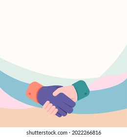 Hands-Zeichnung in Handshake Position zeigen Deal Agreement und Gruß. Palm Design Schütteln Hand zeigen richtige Greet-Manner.