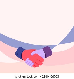 Hands-Zeichnung in Handshake Position zeigen Deal Agreement und Gruß. Palm Design Schütteln Hand zeigen richtige Greet-Manner.