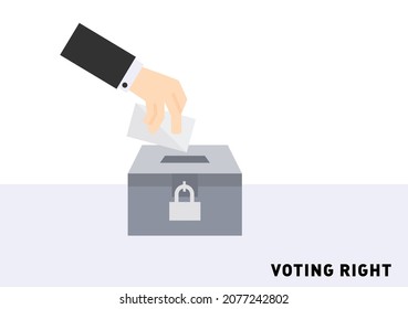 carta de voto de mano desplegable en casilla de votación derecha en el día de las elecciones