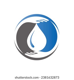 hands with drop water, simple flat design