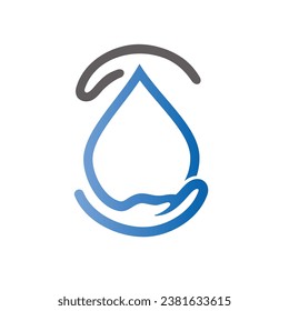 hands with drop water, simple flat design