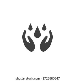Hands with drops. Cleansing and washing hands concept.