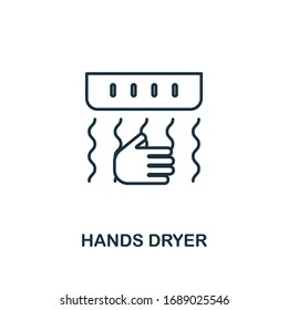 Hands Dryer icon. Line style element from hygiene collection. Thin Hands Dryer icon for web design and infographics.