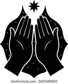 Hands in Dua Supplication – Symbol of Prayer Vector Illustration