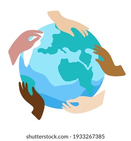 Hands Earth Environmental Concept People Care Stock Vector (Royalty ...