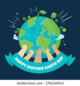Hands with earth, Multiethnic People's hands holding the globe, peace day