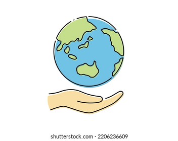 Hands and the earth SDGs Environmental issues Climate measures