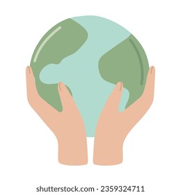 hands and eco planet icon vector isolated