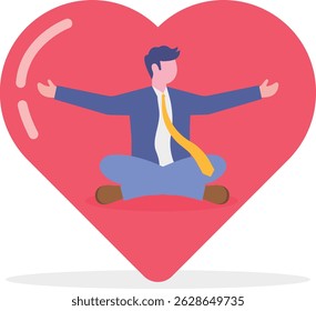 As mãos abraçam o coração. Apoiar, ajudar e rezar pela paz e pela liberdade, símbolo do amor.

