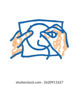 mãos bordado hobby ícone doodle esboço vetor. mãos bordado hobby sinal. símbolo isolado ilustração