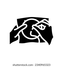 hands embroidery hobby glyph icon vector. hands embroidery hobby sign. isolated symbol illustration