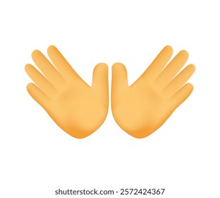 Hands emojis, hand clap, gestures, stickers, emoticons 3D illustration symbol. Hands gesture emoji in cartoon modern 3D vector icon. Web UI graphic isolated