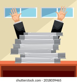 hands employed with paperwork in office