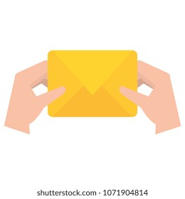 hands with envelope mail