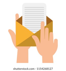 hands with envelope mail