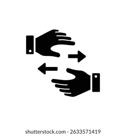 Hands Exchanging Ideas Business Collaboration Icon for Growth