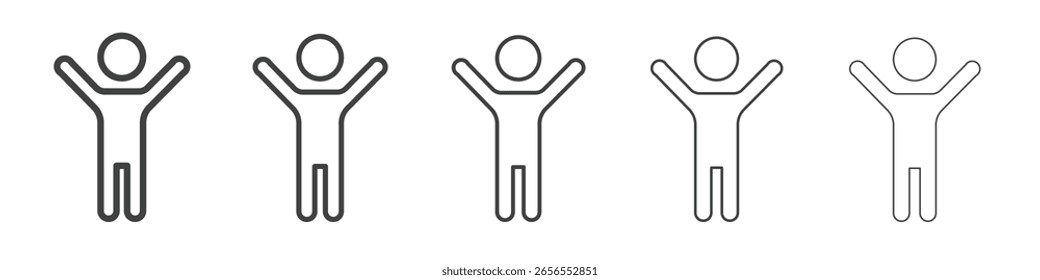 Manos arriba icono de ejercicio ilustración simple logo arte