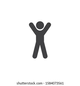 Hands Up Exercise Vector Icon. Filled Flat Sign For Mobile Concept And Web Design. Jumping Jack Exercise Glyph Icon. Symbol, Logo Illustration. Vector Graphics