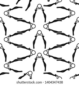 Hands Expander /Gripper Exercise Equipment Seamless Pattern Vector Art Illustration