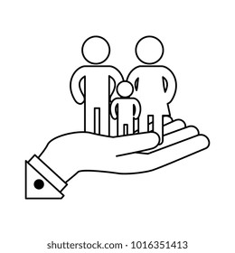 hands with family silhouette