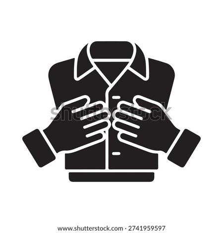 Hands fastening a buttoned shirt a simple clothing and daily routine illustration