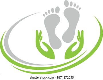 Hands and feet, foot care and massage logo