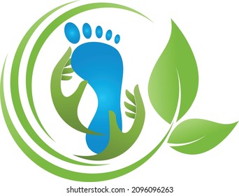 Hands and feet, foot care and massage logo 