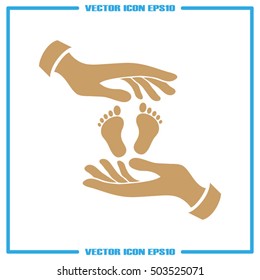 hands and feet icon vector EPS 10, abstract sign flat design,  illustration modern isolated badge for website or app - stock info graphics