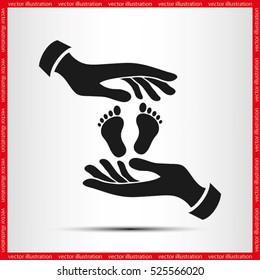 Hands Feet icon vector illustration eps10. Isolated badge for website or app - stock infographics