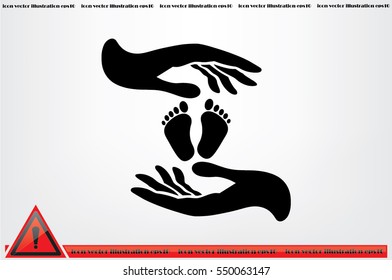 Hands Feet icon vector illustration eps10. Isolated badge for website or app - stock infographics