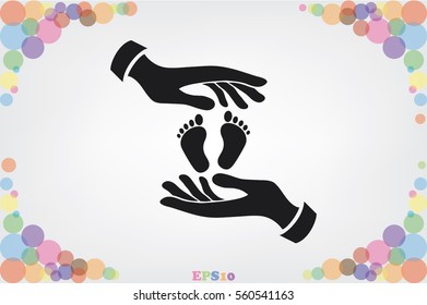 Hands Feet icon vector illustration eps10. Isolated badge for website or app - stock infographics 