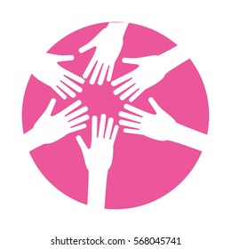 hands feminism related icon image vector illustration design 