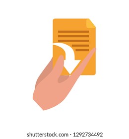 hands with files isolated icon