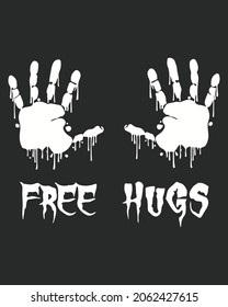 Hands Finger Creepy Free Hugs Halloween Vector illustration. Happy Halloween Background Vector illustration