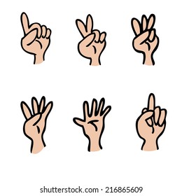 Illustration Showing Numbers 1 5 Fingers Stock Vector (Royalty Free ...