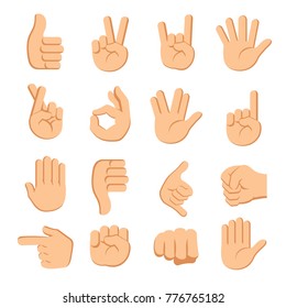 hands fingers signals over white background vector illustration