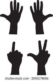 Hands and fingers vector icon