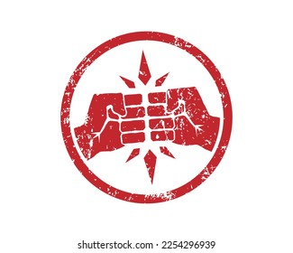 Hands fist bumb icon symbol shape. Friendship revolution logo sign. Vector illustration image. Isolated on white background.