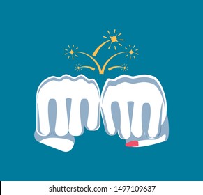 hands fist power isolated icon