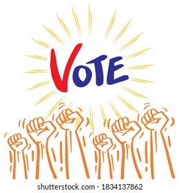Hands fist vote poster concept.