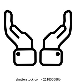 Hands Flat Icon Isolated On White Background