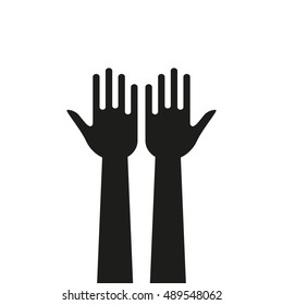 Hands in flat style. Vector illustration.