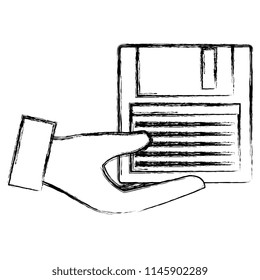 hands with floppy disk