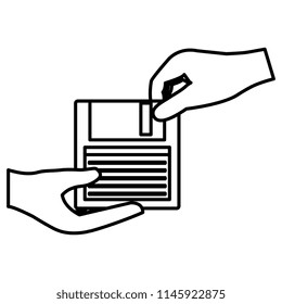 hands with floppy disk
