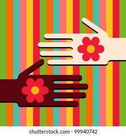 Hands with flowers