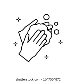 Hands, foam, soap icon. Simple line, outline vector elements of hygiene icons for ui and ux, website or mobile application
