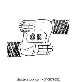 Hands focus frame. Vector illustration isolated on white background