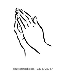 hands folded in a prayer to god hands in prayer, vector